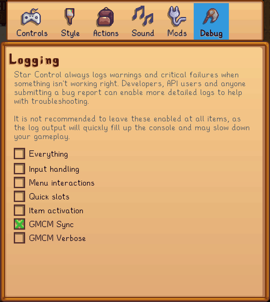 Debug Settings