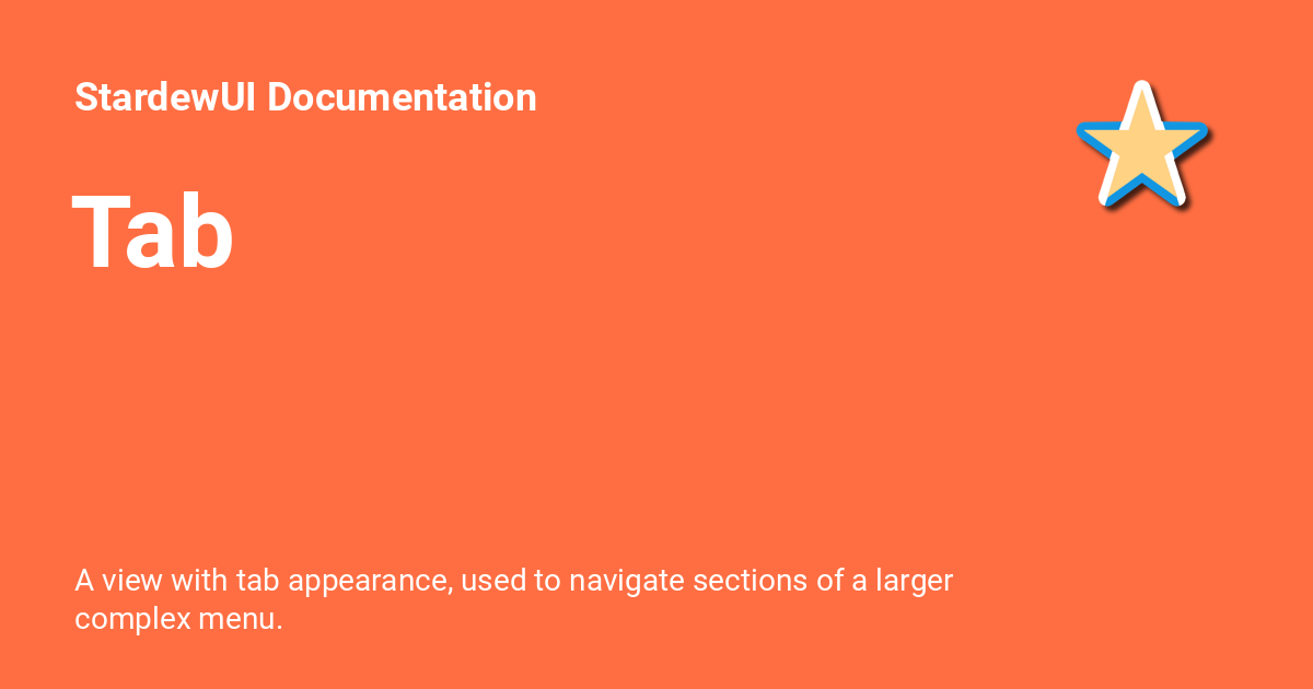 Tab - StardewUI Documentation